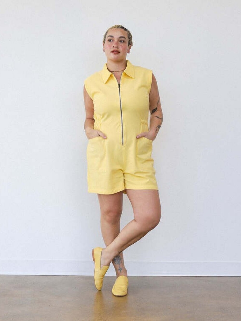 NOBLE TANK SUIT, BUTTER YELLOW, MEDIUM. Sold Out